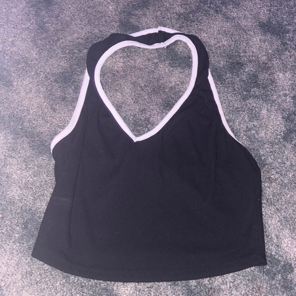 SHEIN Black and White Halter Top